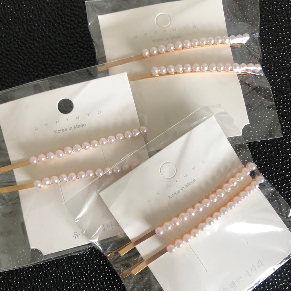 6-piece Pearl Barrette Wholesale/Lot